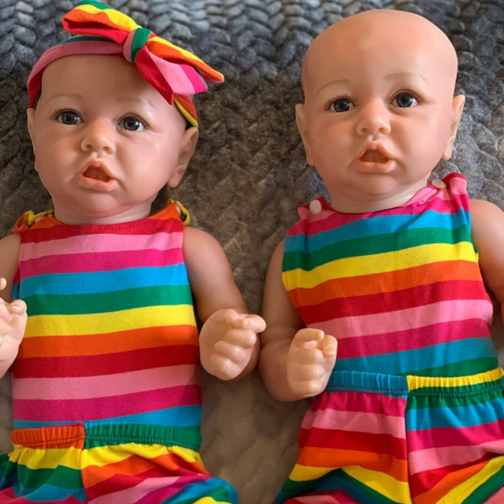 Twin sisters reborn doll